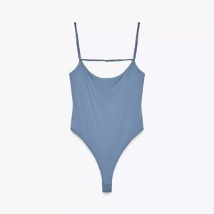 Zara Blue Spaghetti Strap Bodysuit